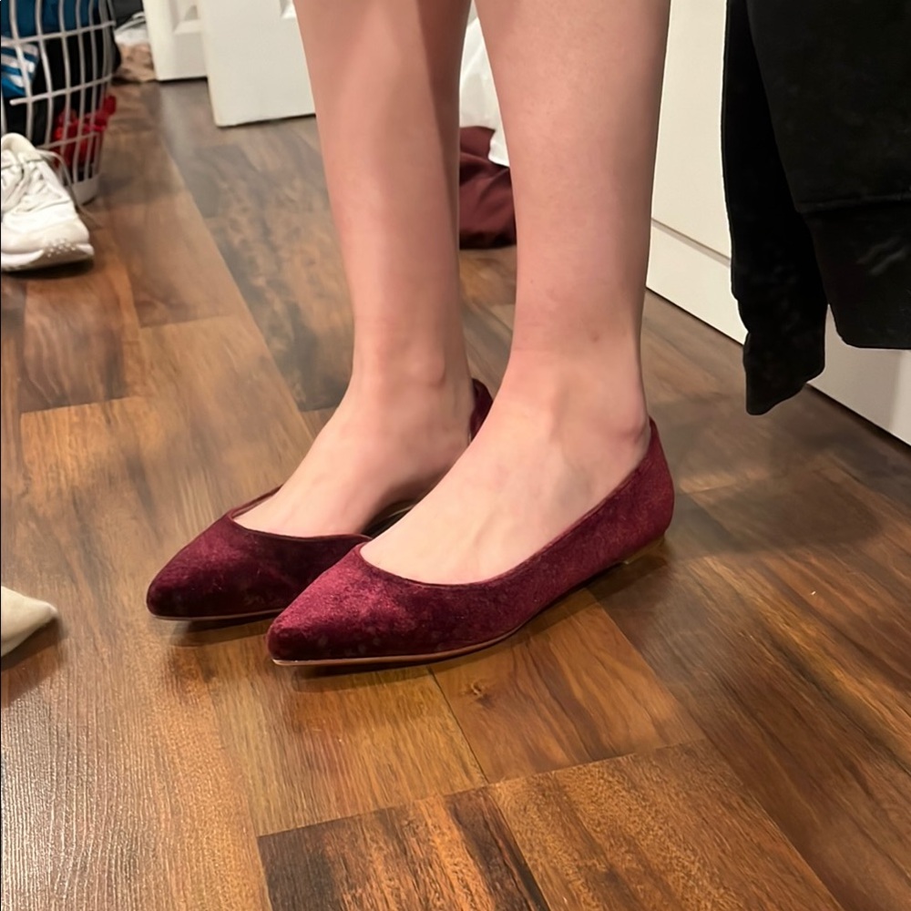 Elegant Velvet Burgundy Flats